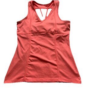 90 Degree Orange Women L Athletic Sporty Gym Run Built In Bra Racerback Tank Top